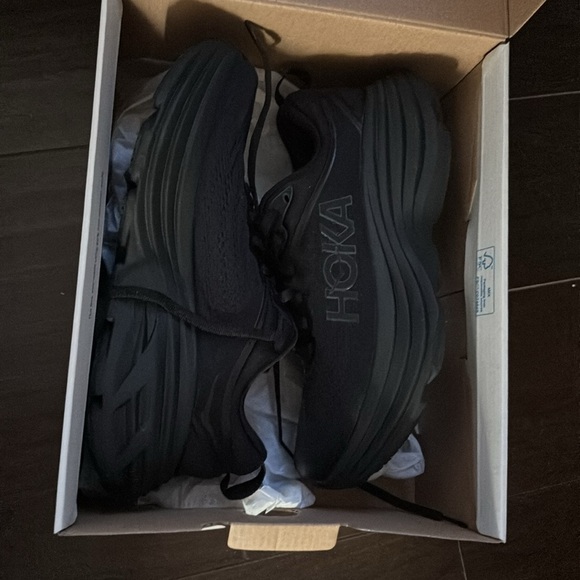 HOKA Bondi 8 Black Running Shoes NIB Sz 6.5 - Picture 6 of 7